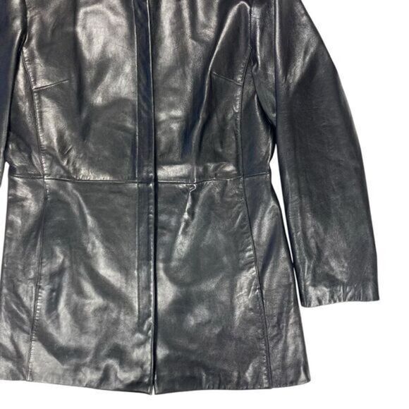 Anne Klein Ultra Soft Lambskin Leather Jacket Size M Classic Grunge 90s Y2k Coat - Picture 5 of 16